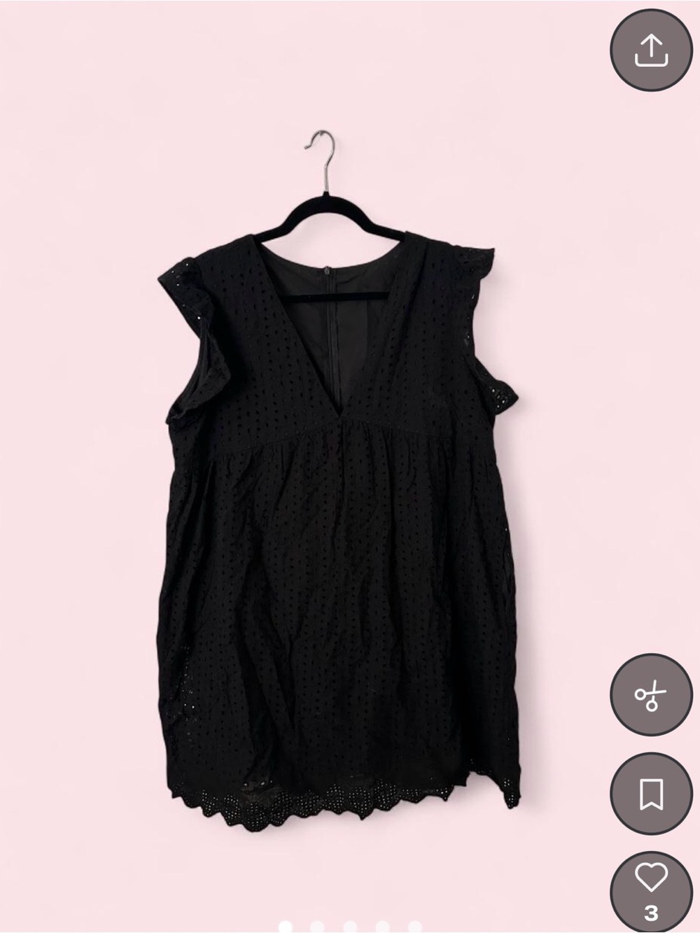 Black Eyelet V-Neck Sleeveless Top